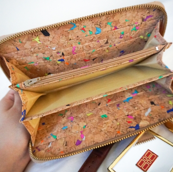 Multi-Coloured Cork Zipper Wallet - Picture 3 of 5